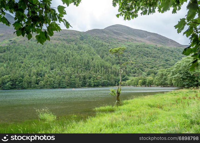 A landscape view of Buttermere, one of the lakes in the Lake District, Cumbria, United Kingdom.