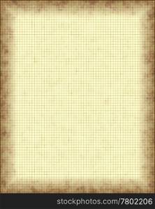 a large background image of old grungy parchment with grid. parchment