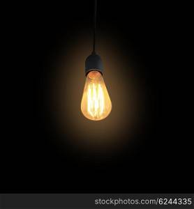 A lightbulb glowing