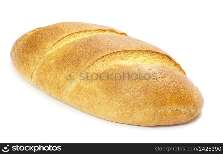 A loaf of bread on a white background