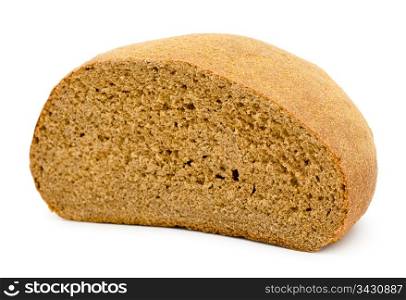 a loaf of fresh rye bread, over white