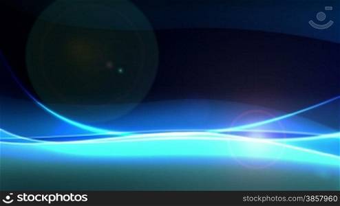 A loopable abstract background with whispy blue lines and lens flare