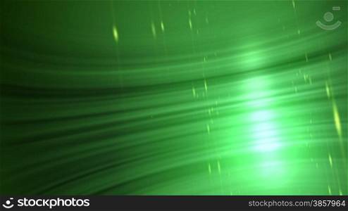 A looping, abstract, animated background with somewhat of a science fiction look with light, streaks, and floating particles.