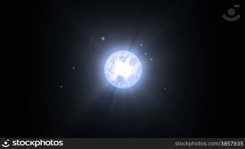 A looping glowing sphere of pure energy with particles and lightning on a black background