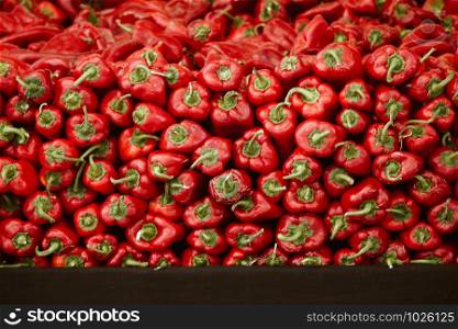 A Lot of Red Peppers found as food background