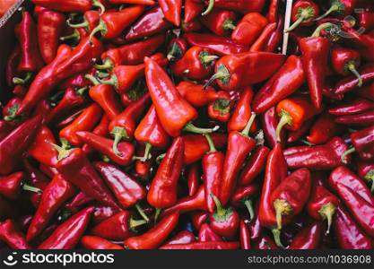 A Lot of Red Peppers found as food background