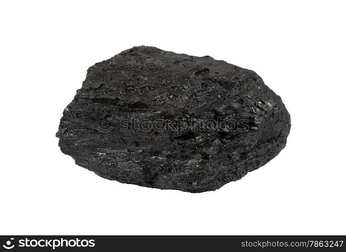 a lump of coal isolated on white background. Anthracite. Lat. anthracites
