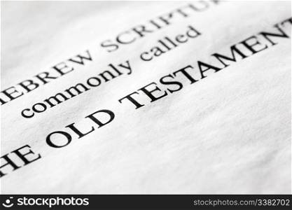 A macro detail of the Old Testament in the Christian bible