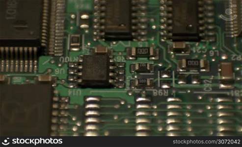 A macro view of a circuit board activity