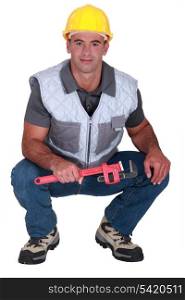 A male plumber.