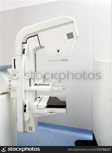 A mammogram x-ray machine in a hospital