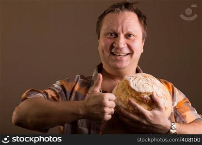 a man and a loaf of bread. human emotions