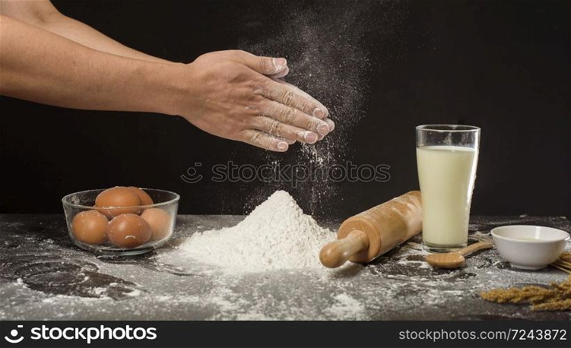 A man is baking homemade bakery