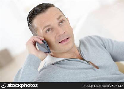 a man is on the phone