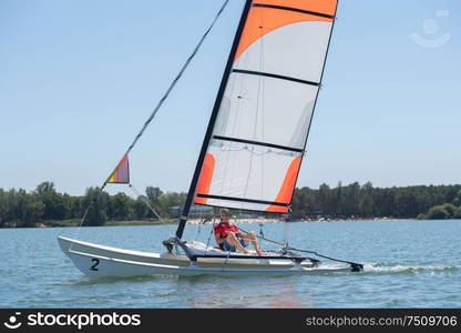 a man on sailing vessel