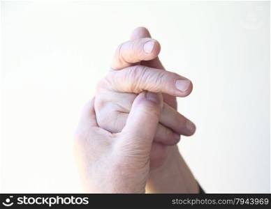 a man with a painful finger