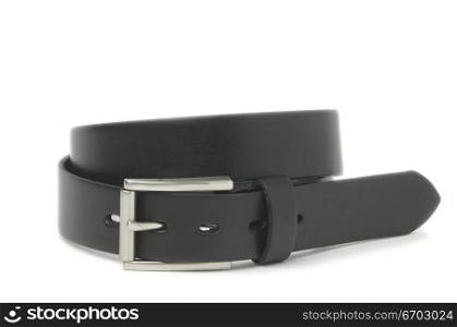 A mans belt against a white background