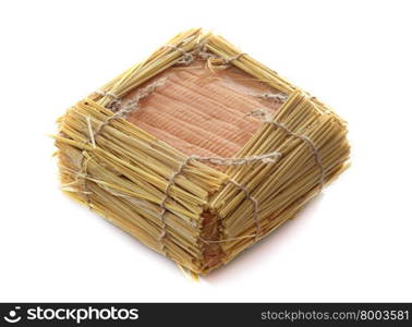 a Maroilles cheese in front of white background