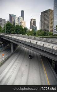 A maze of viaducts and overpasses make sure traffic flows around Seattle, Washington