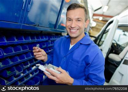 a mechanic in a garage