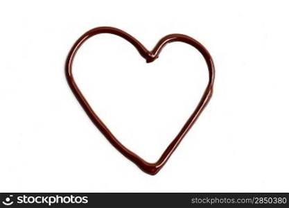 A melted chocolate heart