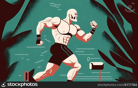 A men doing fitness. Cartoon abstract illustration. High quality illustration. A men doing fitness. Cartoon abstract illustration.