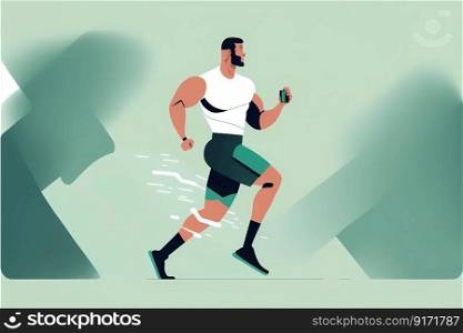 A men doing fitness. Cartoon abstract illustration. High quality illustration. A men doing fitness. Cartoon abstract illustration.