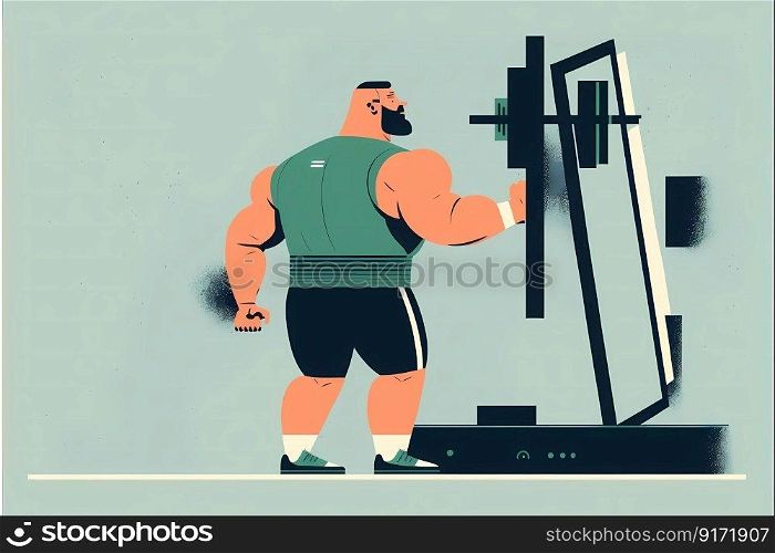 A men doing fitness. Cartoon abstract illustration. High quality illustration. A men doing fitness. Cartoon abstract illustration.