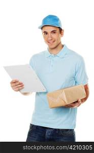 a messenger delivered by courier parcel