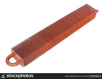 a metal lamellar radiator, isolated, clipping path