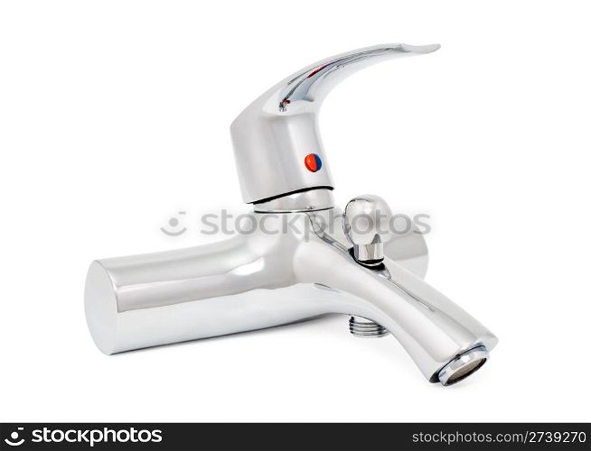 a mixer tap for a bathtub, clipping path