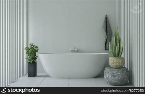 A modern interior decorate wash room isolated on light background, 3D render, 3D illustration