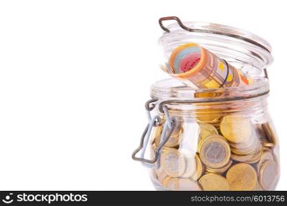 A Money jar full of savings