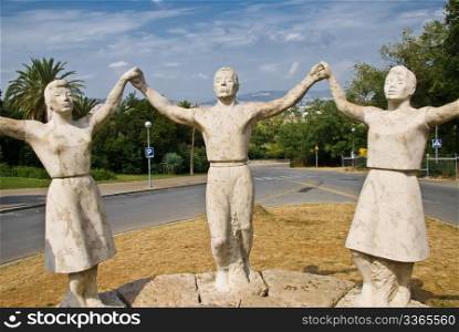 a monument showing the catalonian national dance