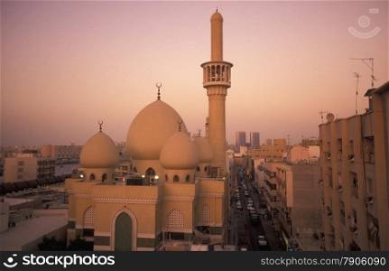 a mosque in the Moschee an der Ali Ibn Talib road in the old town in the city of Dubai in the Arab Emirates in the Gulf of Arabia.. ARABIA EMIRATES DUBAI