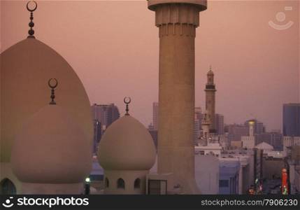 a mosque in the Moschee an der Ali Ibn Talib road in the old town in the city of Dubai in the Arab Emirates in the Gulf of Arabia.. ARABIA EMIRATES DUBAI