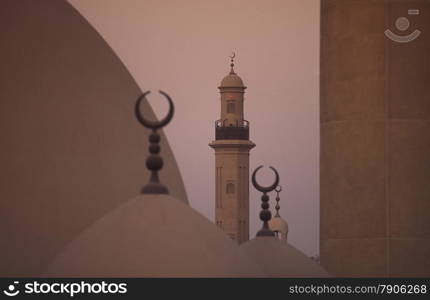 a mosque in the Moschee an der Ali Ibn Talib road in the old town in the city of Dubai in the Arab Emirates in the Gulf of Arabia.. ARABIA EMIRATES DUBAI