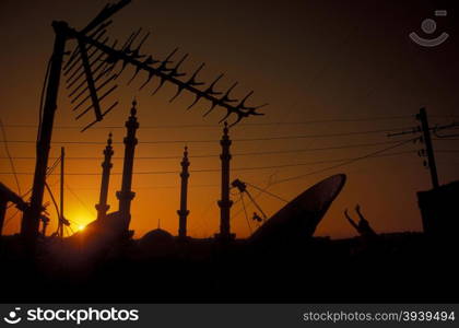 a mosque in the old town in the city of Aleppo in Syria in the middle east. MIDDLE EAST SYRIA ALEPPO OLD TOWN MOSQUE