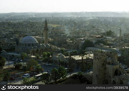 a mosque in the old town in the city of Aleppo in Syria in the middle east. MIDDLE EAST SYRIA ALEPPO OLD TOWN MOSQUE