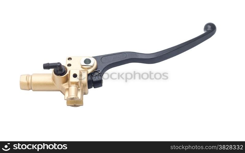 A motorcycle lever isolated on white with clipping path