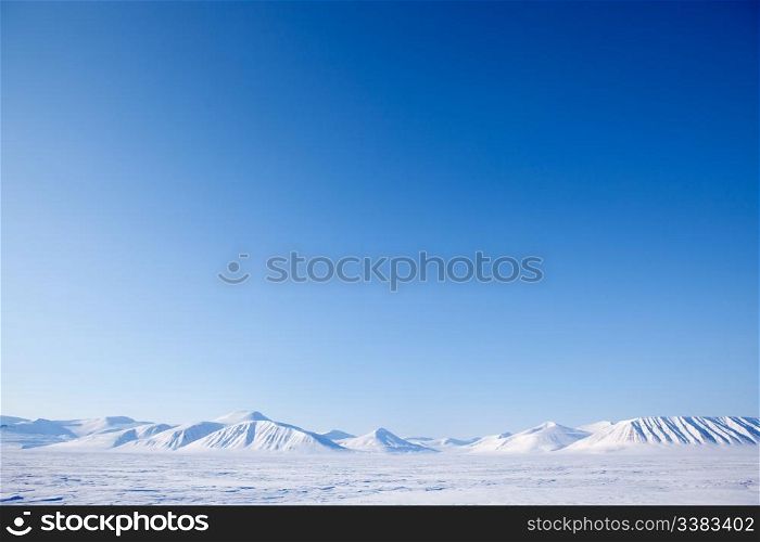 A mountain landscape on the island of Spitsbergen, Svalbard, Norway