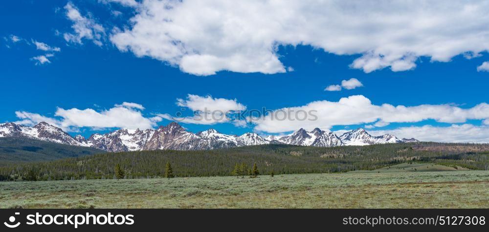 A mountain range along the Sawtooth Byway in Idaho