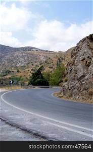 A mountain road on the island of Crete.