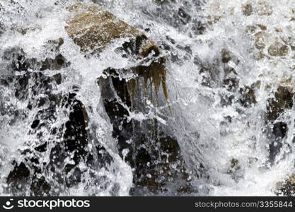 A mountain torrent close up