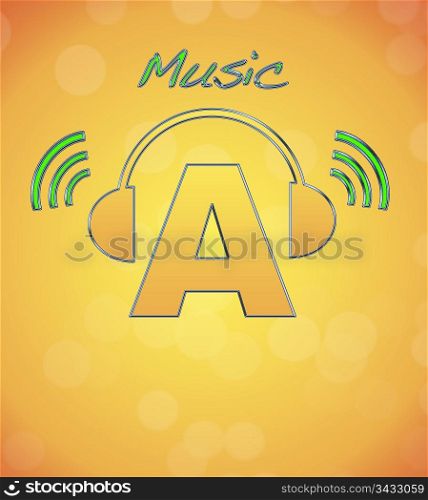 A, music logo.
