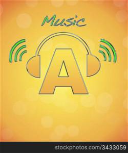 A, music logo.