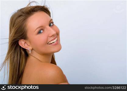 A naturally pretty young woman looking happy