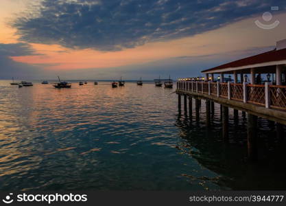 A nice sunset in Stone town a beautiful capital of Zanzibar island,Tanzania