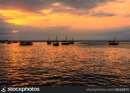 A nice sunset in Stone town a beautiful capital of Zanzibar island,Tanzania
