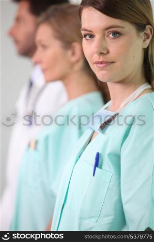 A nurse and her coworkers.
